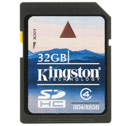 Карта памяти SDHC Kingston 32GB (SD4/32GB) Kingston - porhov-experts.ru – фото 2