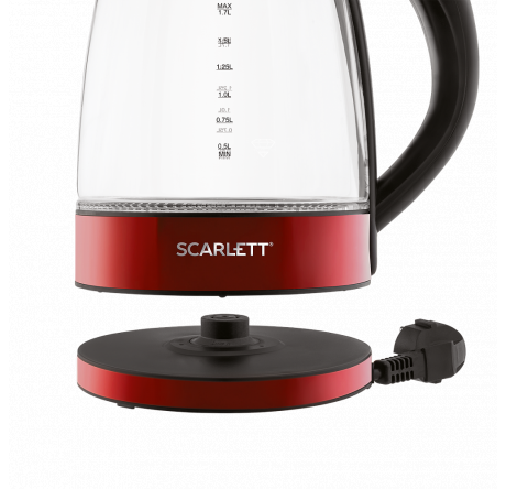 Чайник Scarlett SC-EK27G99 красный  Scarlett - porhov-experts.ru – фото 1