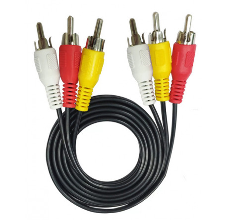 Lumax DC2130 Кабель 3RCA-3RCA 3 м (черн.) Кабель  LUMAX - porhov-experts.ru – фото 1