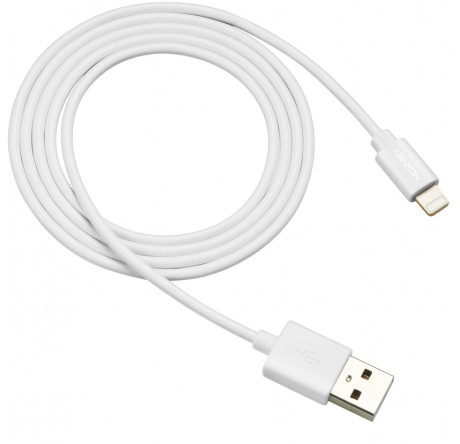 Canyon CNS-MFICAB01W Ultra-compact MFI Cable, certified by Apple, 1M length, 2.8mm , White co Кабель CANYON - porhov-experts.ru – фото 1