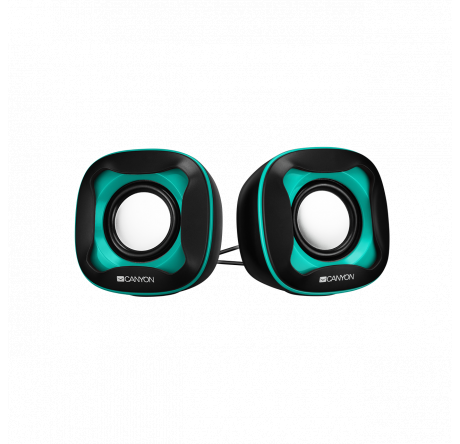 Canyon USB 2.0 Speaker black+light blue 7472C 2*3W 4 Ohm ABS 1.2m cable with USB2.0 & 3.5mm  Колонки CANYON - porhov-experts.ru – фото 1