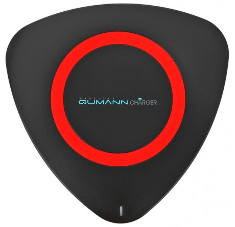 Qumann QWC-01 Wireless Delta Qi Charger Black/Red ring 50511 Беспроводное зарядное устройство  QUMANN - porhov-experts.ru – фото 1