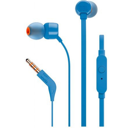 JBL T110, синий Гарнитура JBL - porhov-experts.ru – фото 1