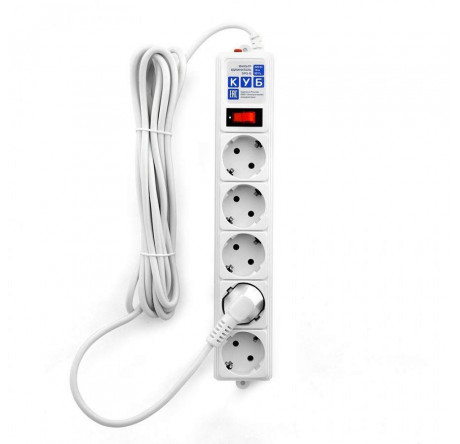 Сетевой фильтр Power Cube SPG-B-15-WHITE 5,0 м 5 розеток белый 1 Power Cube - porhov-experts.ru – фото 1