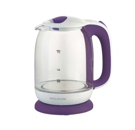Чайник Willmark WEK-1704G  белый/фиолетовый WILLMARK - porhov-experts.ru – фото 1