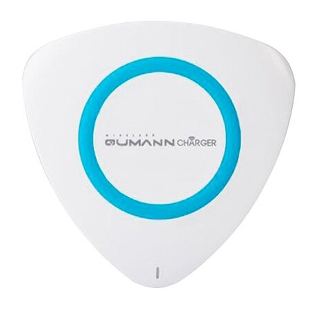 Qumann QWC-01 Wireless Delta Qi Charger White/Blue ring 50514 Беспроводное зарядное устройство  QUMANN - porhov-experts.ru – фото 1