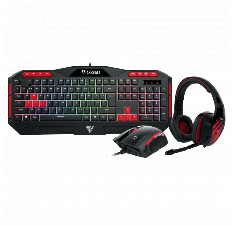 Gamdias POSEIDON M1 (мембранная USB, 5 кнопок, 3200 DPI,  Набор игровые клавиатура, мышь и гарнитура Asus - porhov-experts.ru – фото 1