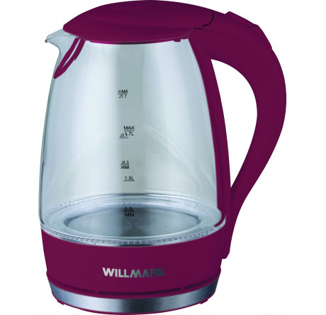 Чайник Willmark WEK-1708G бордовый WILLMARK - porhov-experts.ru – фото 1