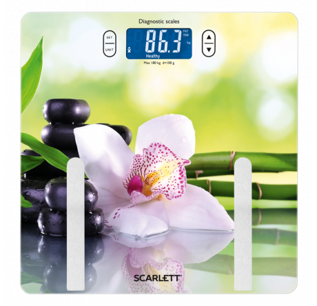 Весы напольные Scarlett SC-BS33ED10 орхидеи  Scarlett - porhov-experts.ru – фото 1