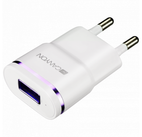 Canyon Universal 1xUSB AC charger (in wall) with over-voltage protection, plus light Адаптер питания CANYON - porhov-experts.ru – фото 1