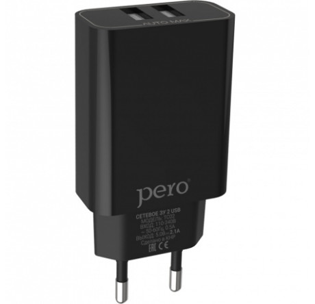PERO TC02 2USB 2.1A черный СЗУ  PERO - porhov-experts.ru – фото 1