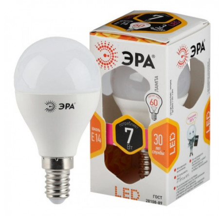 Эра LED P45-7W-827-E14 ЭРА - porhov-experts.ru – фото 1
