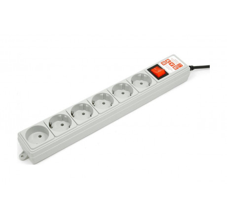 Сетевой фильтр Power Cube 3,0 м 6 розеток (серый) 10А/2,2кВт SPG Power Cube - porhov-experts.ru – фото 1