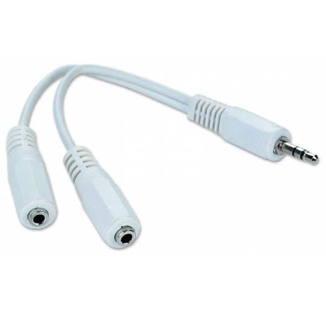 Gembird CCA-415W, джек3.5->2х джек3.5 10см GEMBIRD - porhov-experts.ru – фото 1