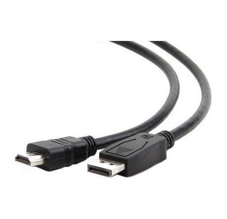 Cablexpert CC-DP-HDMI-3M DisplayPort->HDMI 3м, 20M/19M, черный, экран, пакет Кабель  CABLEXPERT - porhov-experts.ru – фото 1