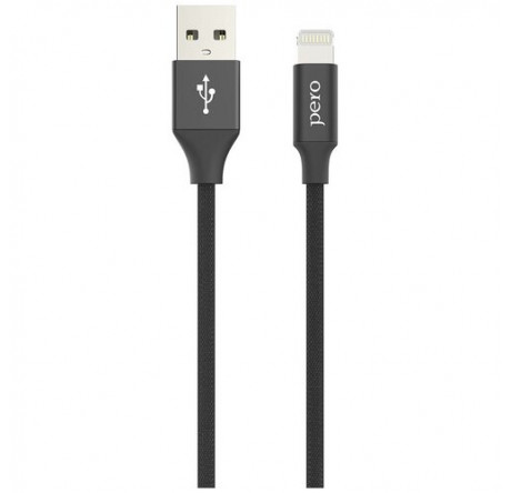 PERO DC-03 8-pin Lightning, 2А, 1м, черный Дата-кабель  PERO - porhov-experts.ru – фото 1