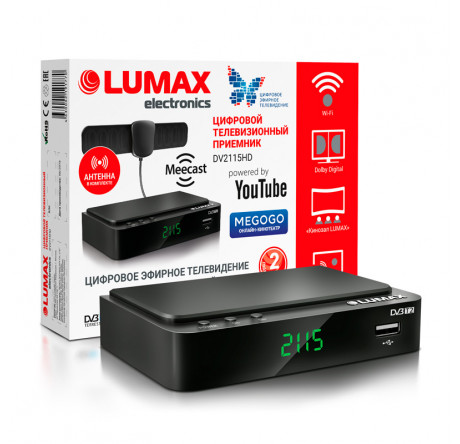Lumax DVB-T2 DV2115HD Цифровой телевизионный приемник Тюнер  LUMAX - porhov-experts.ru – фото 1