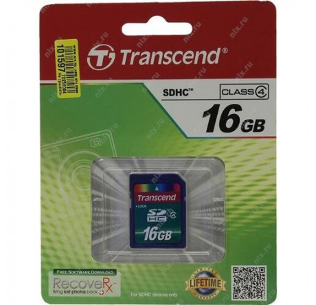 Карта памяти SDHC Transcend 16GB (TS16GSDHC4) Transcend - porhov-experts.ru – фото 1