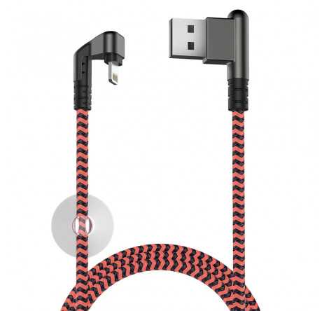 Olmio X-Game Neo USB 2.0 - Lightning, 1.2м, 2.1A, игровой, угловой USB A 038905 Кабель  OLMIO - porhov-experts.ru – фото 1