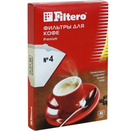 Фильтры для кофе Filtero №4/40, белые Filtero - porhov-experts.ru – фото 1